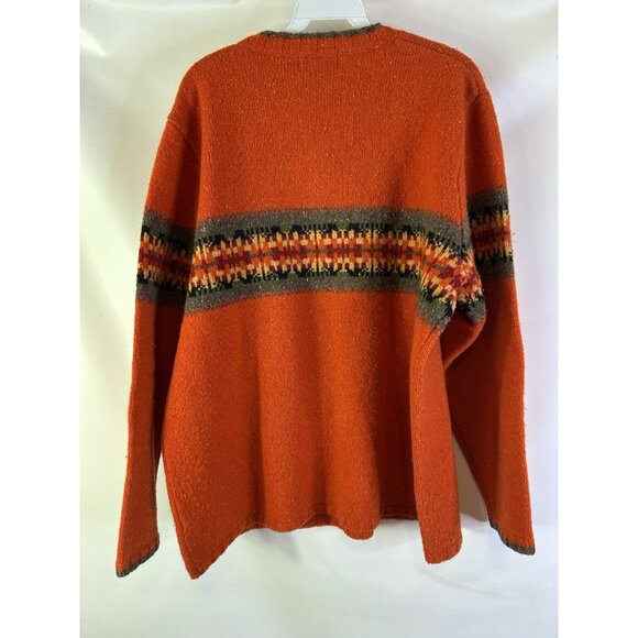 Vintage 90s Eddie Bauer Lambswool Fair Isle Knit Tennis Sweater Grunge - Picture 6 of 6